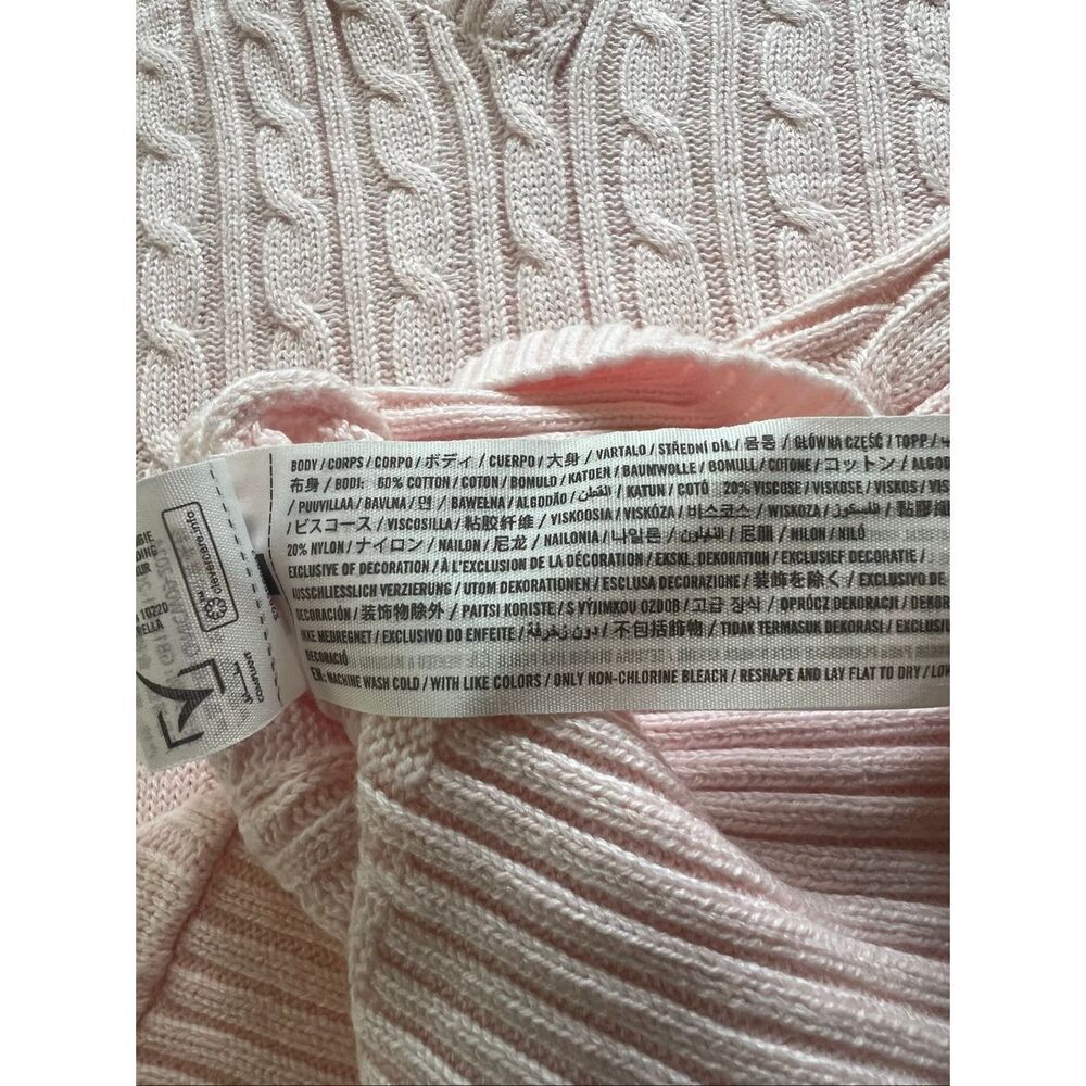 NWT! Hollister Pink Cable Knit V Neck Hoodie Sweater XL - Picture 5 of 7